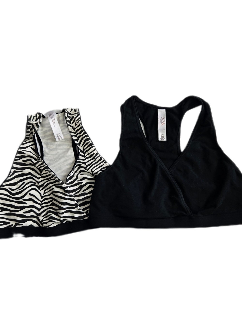 Gilligan & O'Malley Nursing Bras Zebra Print and Black Duo